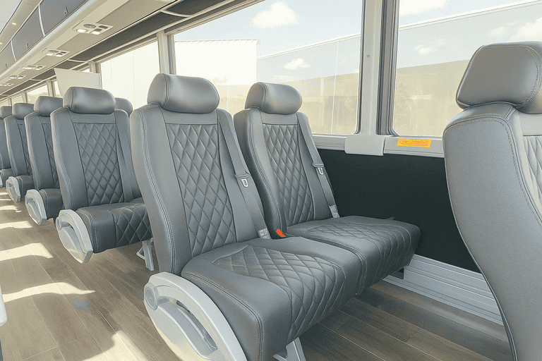 interior of Tamarac Charter Bus charter bus